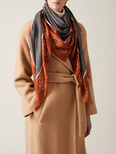 Borbonese 75 Maxi Foulard Op Logo Outline 1 Tessile _p