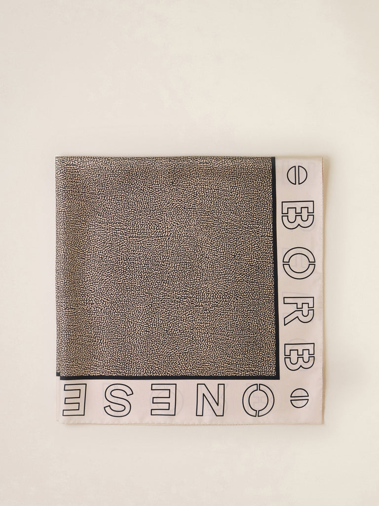 Borbonese 81 Foulard Op Logo Outline 90X90 Tessile _1