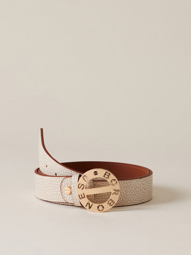 OP Coated Canvas & leather Belt - BELT - Borbonese