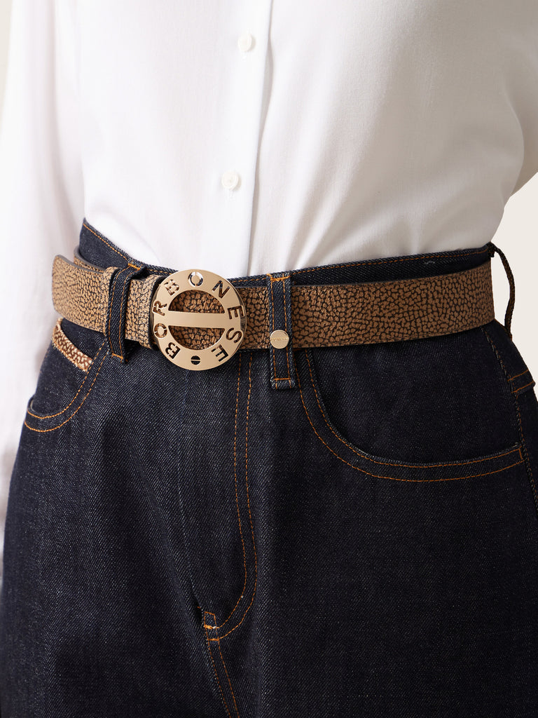 OP Coated Canvas and Leather Belt - BELT - Borbonese