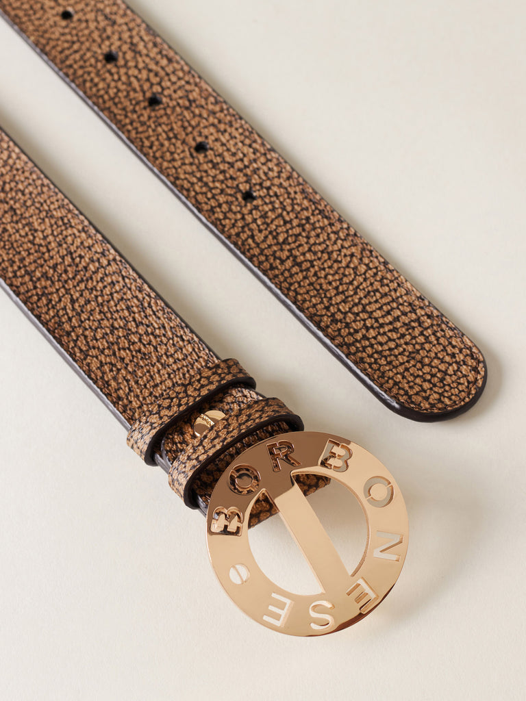 OP Coated Canvas and Leather Belt - BELT - Borbonese