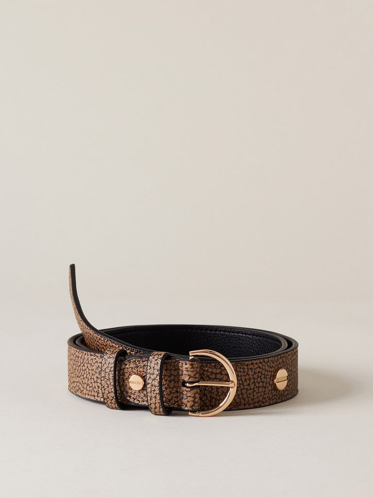 OP Coated Canvas and Leather Belt - BELT - Borbonese