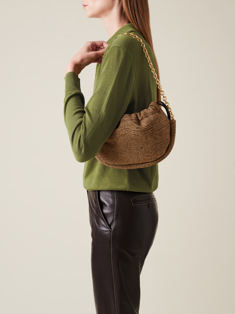 OP Suede Shoulder Bag - COQUILLE MINI BAG - Borbonese