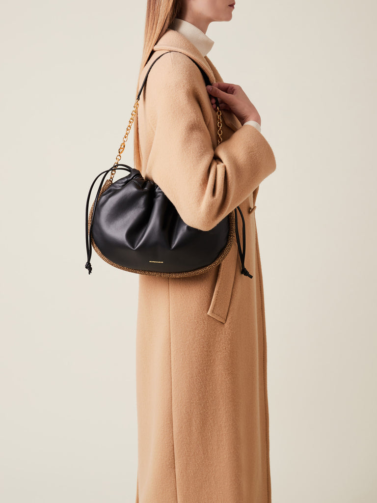 Leather Shoulder Bag - COQUILLE MEDIUM HOBO BAG - Borbonese