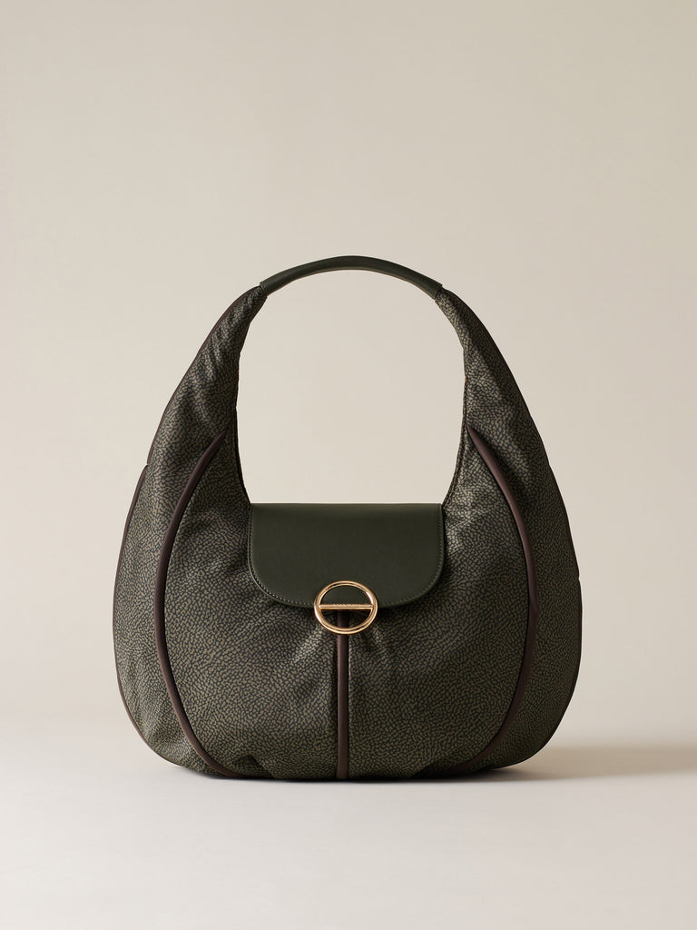 Recycled OP Fabric Handbag - COTTAGE SMALL HOBO BAG - Borbonese