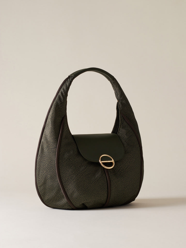 Recycled OP Fabric Handbag - COTTAGE SMALL HOBO BAG - Borbonese