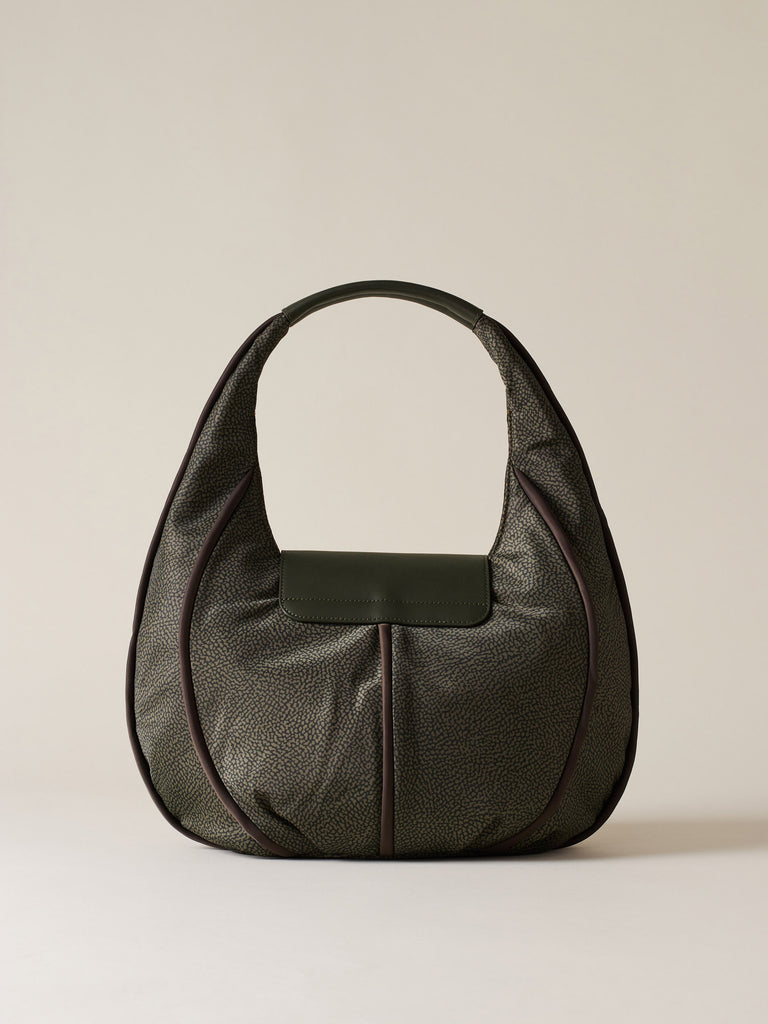 Recycled OP Fabric Handbag - COTTAGE SMALL HOBO BAG - Borbonese