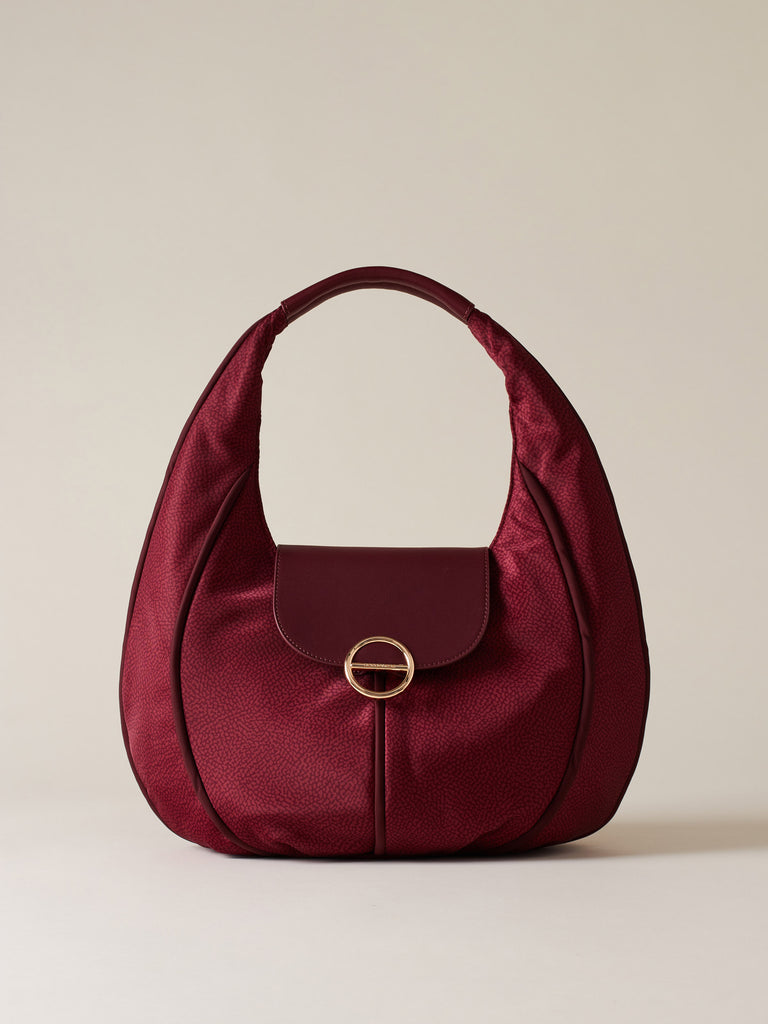 Borsa a mano di tessuto riciclato OP - COTTAGE BORSA HOBO SMALL - Borbonese