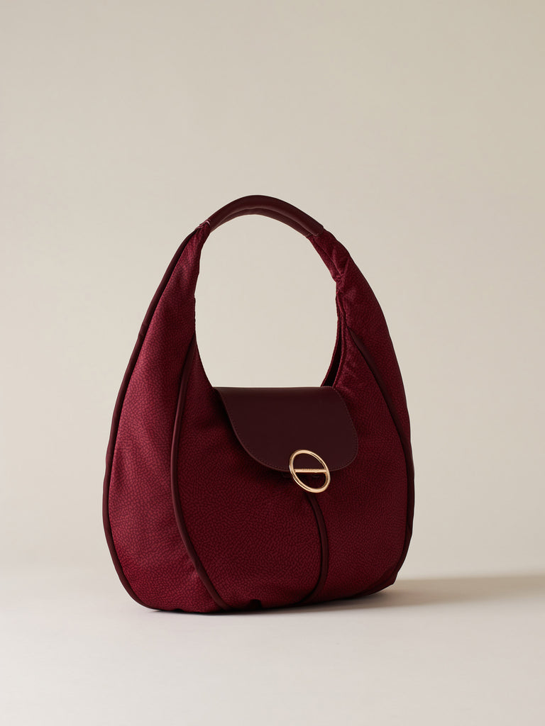 Borsa a mano di tessuto riciclato OP - COTTAGE BORSA HOBO SMALL - Borbonese