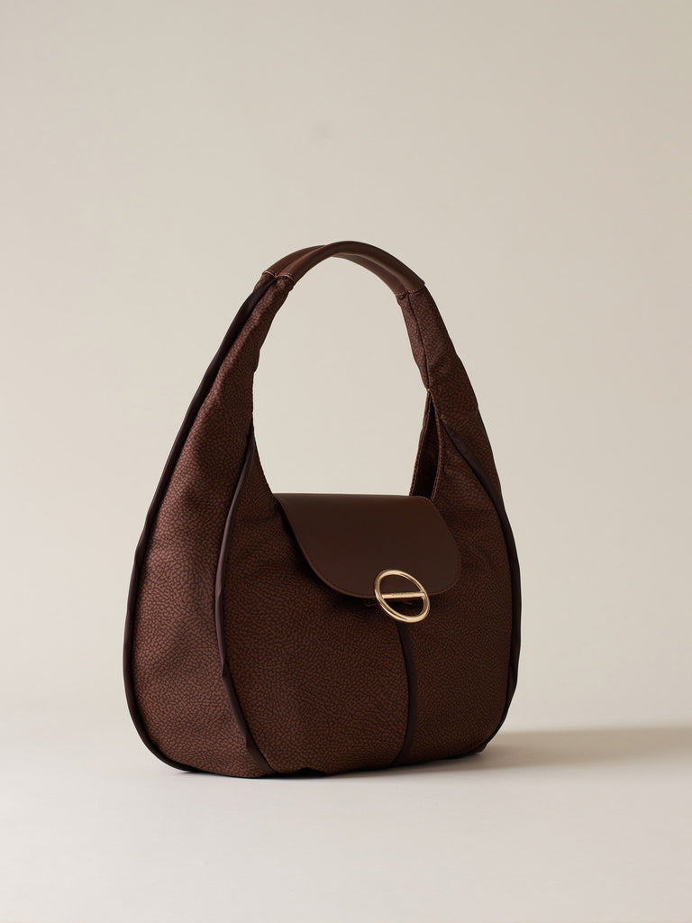 Borsa a mano di tessuto riciclato OP - COTTAGE BORSA HOBO SMALL - Borbonese