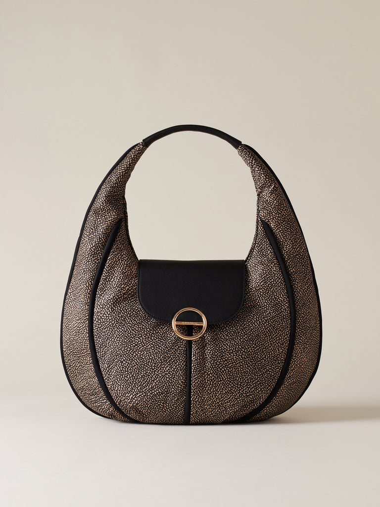 Borsa a mano di tessuto riciclato OP - COTTAGE BORSA HOBO SMALL - Borbonese
