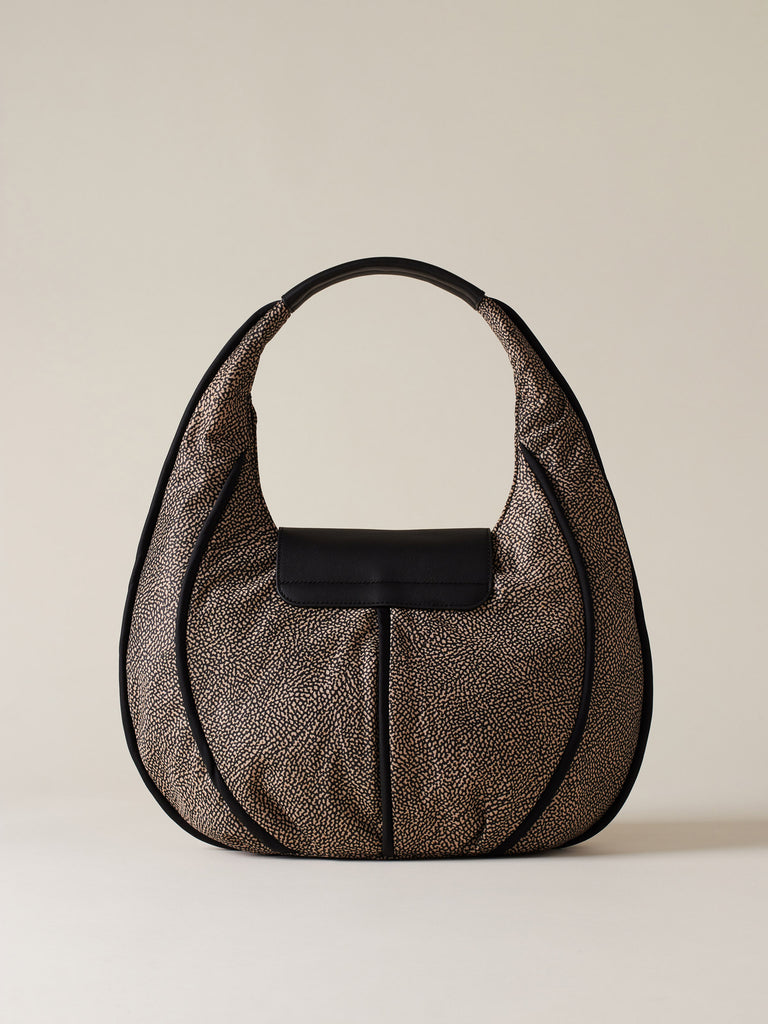 Borsa a mano di tessuto riciclato OP - COTTAGE BORSA HOBO SMALL - Borbonese