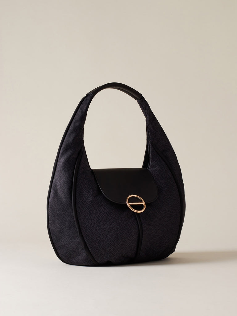 Recycled OP Fabric Handbag - COTTAGE SMALL HOBO BAG - Borbonese