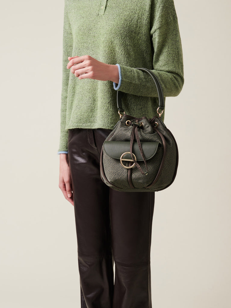 Borsa a mano di tessuto riciclato OP - COTTAGE BORSA SECCHIELLO   - Borbonese