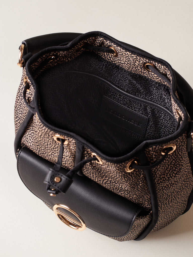 Borsa a mano di tessuto riciclato OP - COTTAGE BORSA SECCHIELLO   - Borbonese