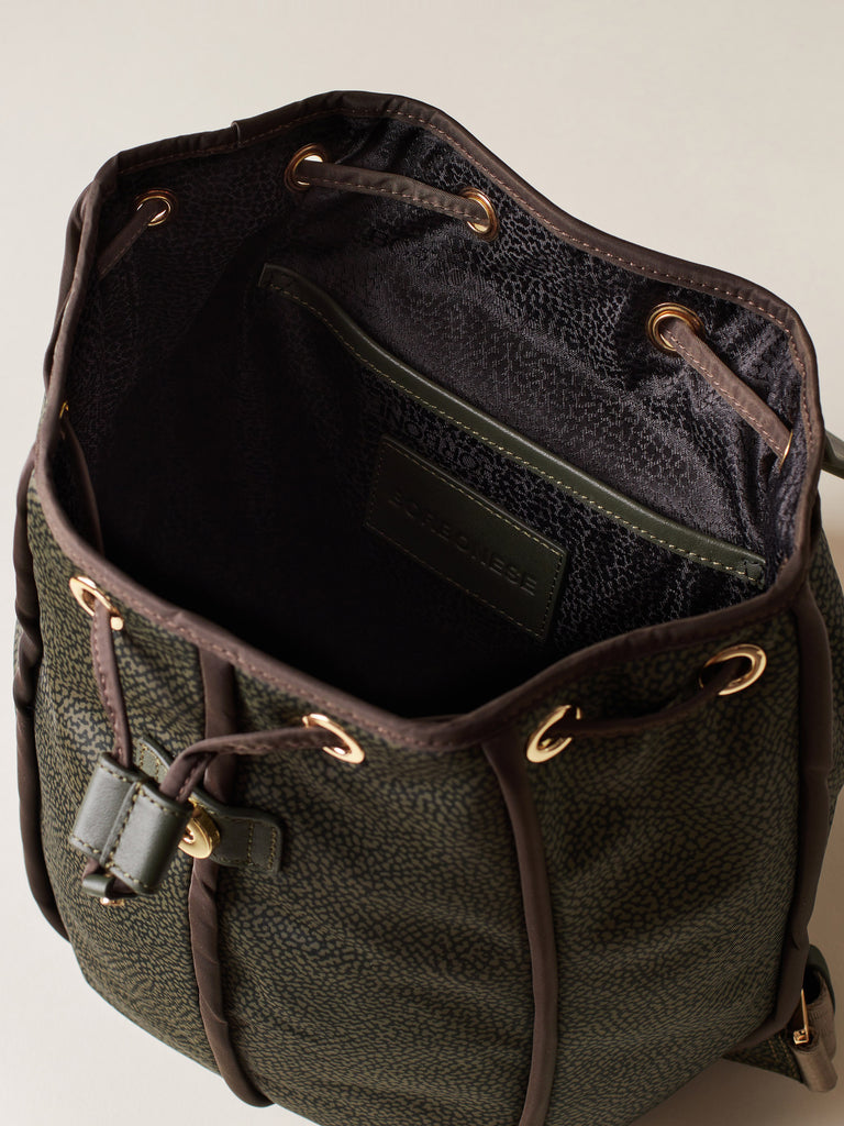 Zaino di tessuto riciclato Op e Pelle - COTTAGE ZAINO  - Borbonese