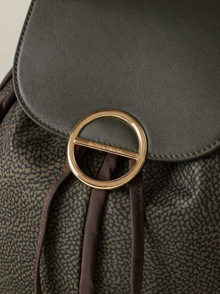 Zaino di tessuto riciclato Op e Pelle - COTTAGE ZAINO  - Borbonese