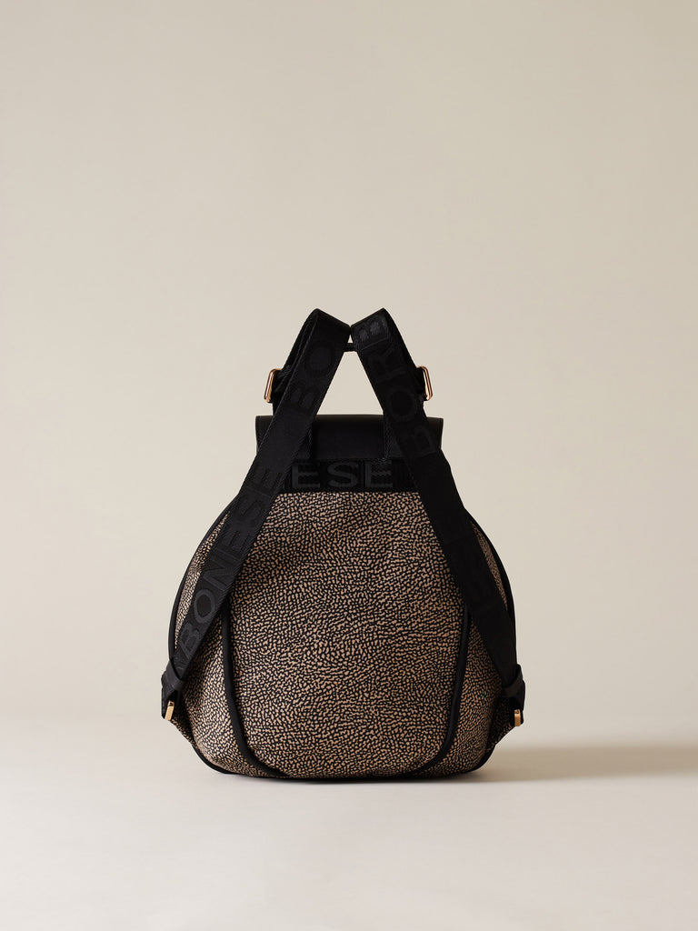 Zaino di tessuto riciclato Op e Pelle - COTTAGE ZAINO  - Borbonese