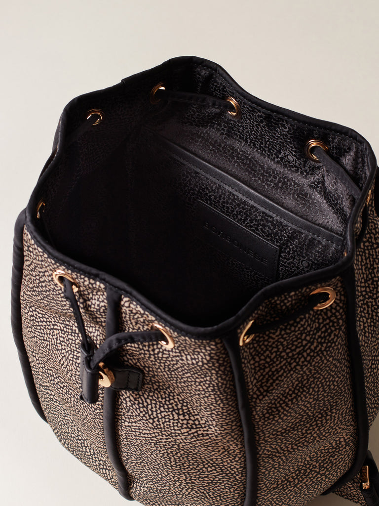 Zaino di tessuto riciclato Op e Pelle - COTTAGE ZAINO  - Borbonese