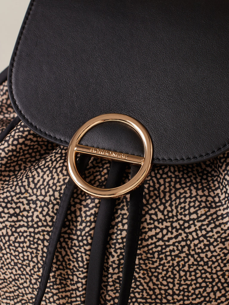 Zaino di tessuto riciclato Op e Pelle - COTTAGE ZAINO  - Borbonese