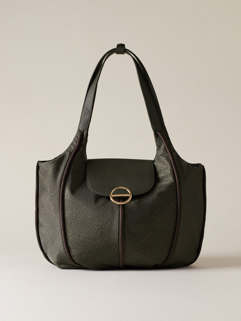 Borsa a mano di tessuto riciclato OP - COTTAGE BORSA SHOPPING LARGE - Borbonese