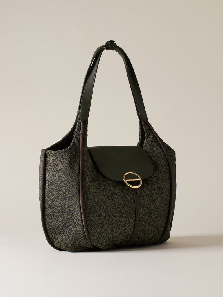 Borsa a mano di tessuto riciclato OP - COTTAGE BORSA SHOPPING LARGE - Borbonese