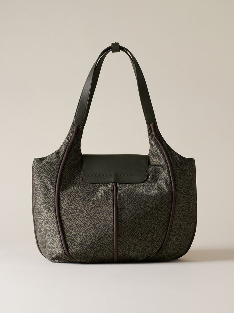Borsa a mano di tessuto riciclato OP - COTTAGE BORSA SHOPPING LARGE - Borbonese