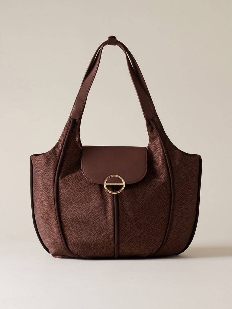 Borsa a mano di tessuto riciclato OP - COTTAGE BORSA SHOPPING LARGE - Borbonese