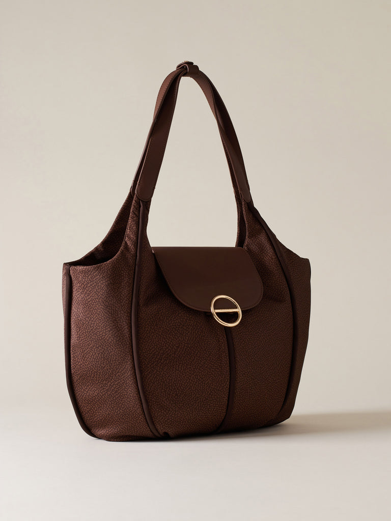 Borsa a mano di tessuto riciclato OP - COTTAGE BORSA SHOPPING LARGE - Borbonese