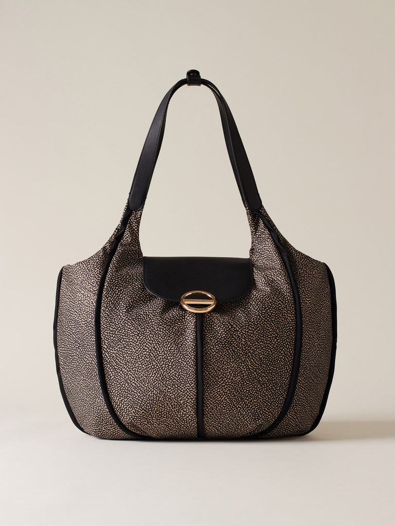 Borsa a mano di tessuto riciclato OP - COTTAGE BORSA SHOPPING LARGE - Borbonese