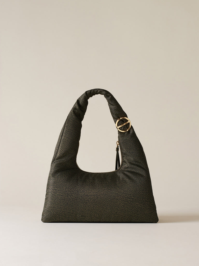 Recycled OP Fabric Shoulder Bag - TWINNIE SMALL HOBO BAG - Borbonese