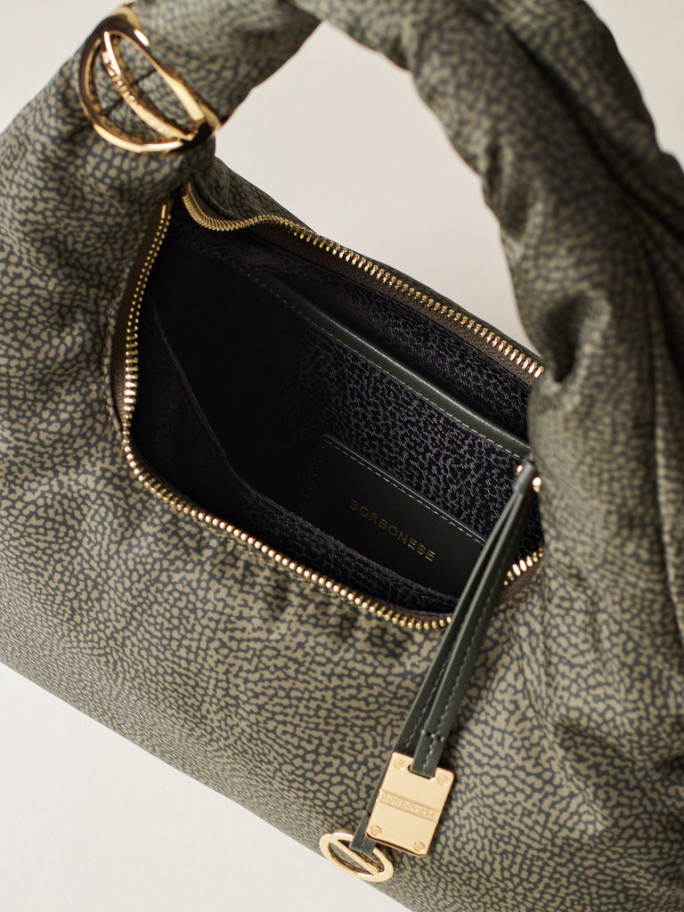 Recycled OP Fabric Shoulder Bag - TWINNIE SMALL HOBO BAG - Borbonese