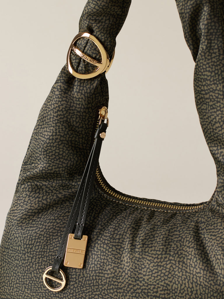 Recycled OP Fabric Shoulder Bag - TWINNIE SMALL HOBO BAG - Borbonese