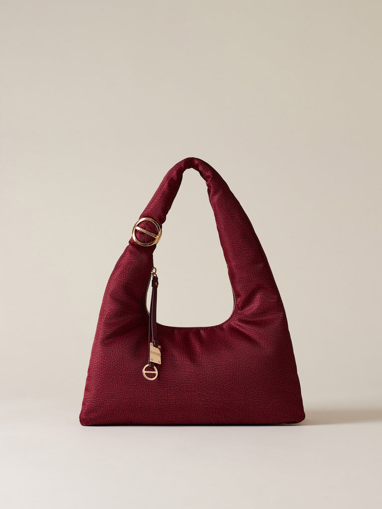 Borsa a spalla di tessuto riciclato OP - TWINNIE BORSA HOBO SMALL - Borbonese
