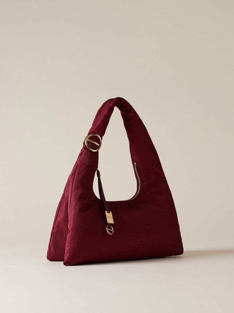Borsa a spalla di tessuto riciclato OP - TWINNIE BORSA HOBO SMALL - Borbonese