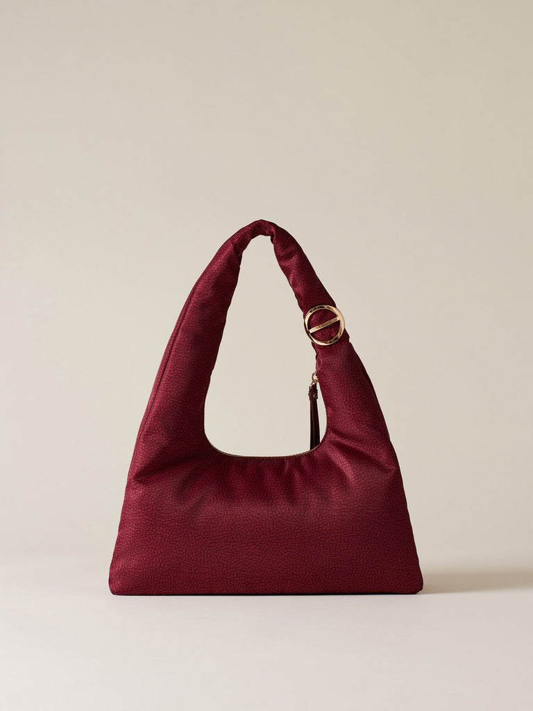 Borsa a spalla di tessuto riciclato OP - TWINNIE BORSA HOBO SMALL - Borbonese