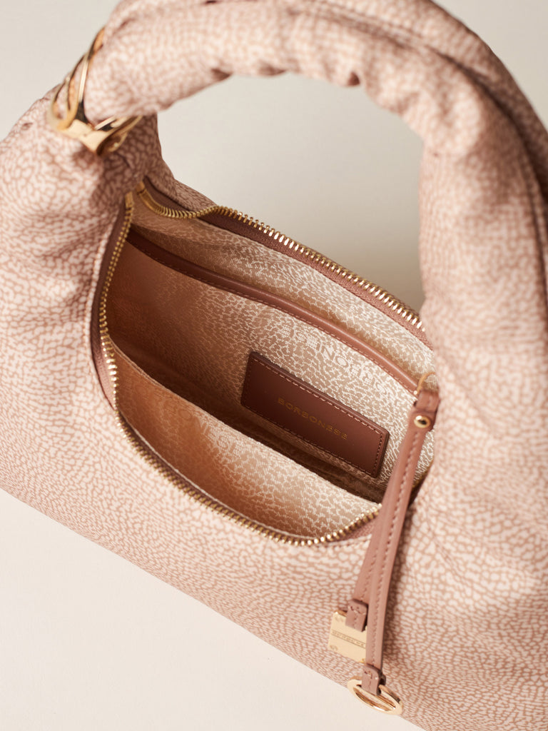 Borsa a spalla di tessuto riciclato OP - TWINNIE BORSA HOBO SMALL - Borbonese