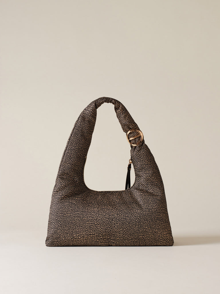 Borsa a spalla di tessuto riciclato OP - TWINNIE BORSA HOBO SMALL - Borbonese
