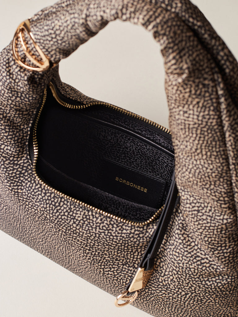 Borsa a spalla di tessuto riciclato OP - TWINNIE BORSA HOBO SMALL - Borbonese