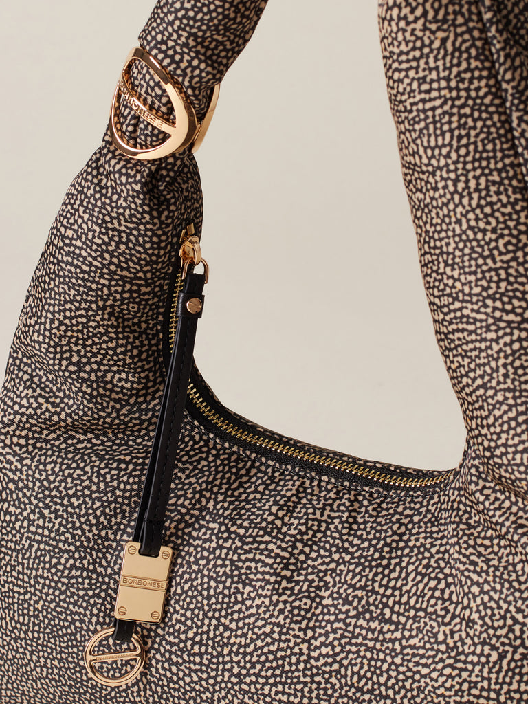 Borsa a spalla di tessuto riciclato OP - TWINNIE BORSA HOBO SMALL - Borbonese