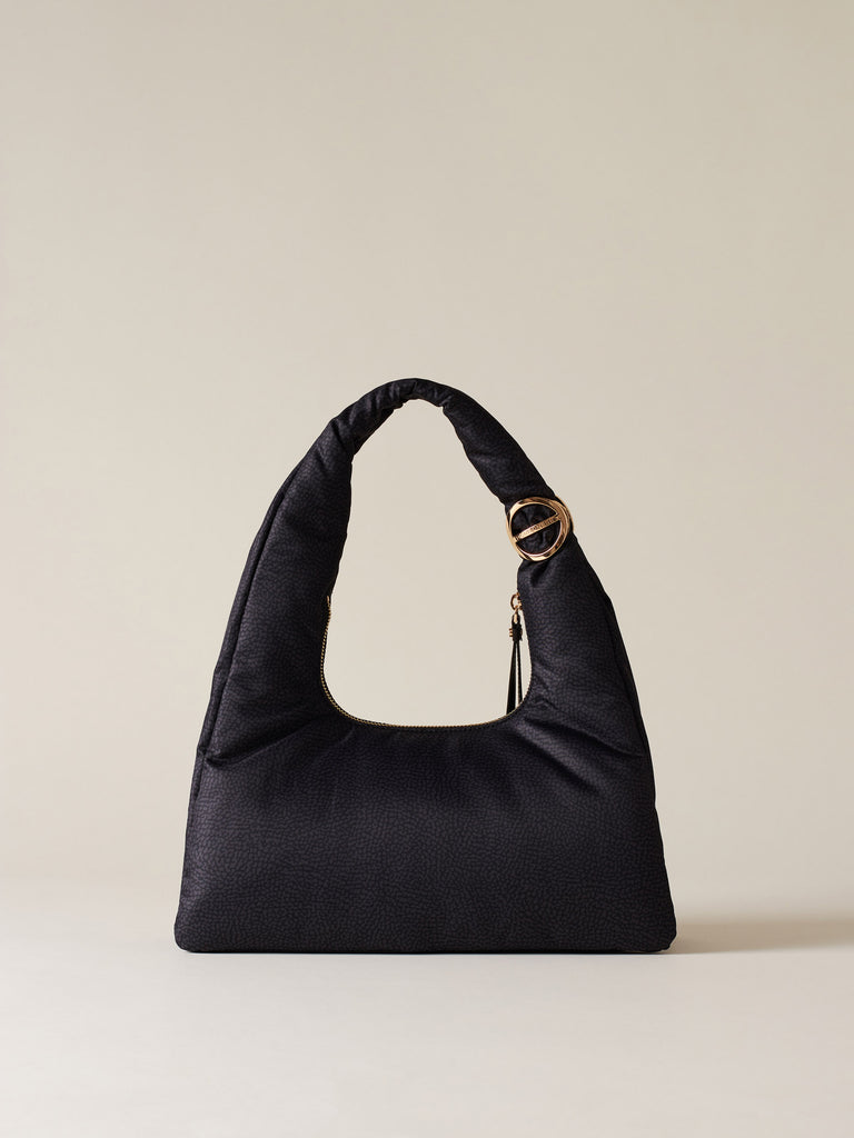 Borsa a spalla di tessuto riciclato OP - TWINNIE BORSA HOBO SMALL - Borbonese