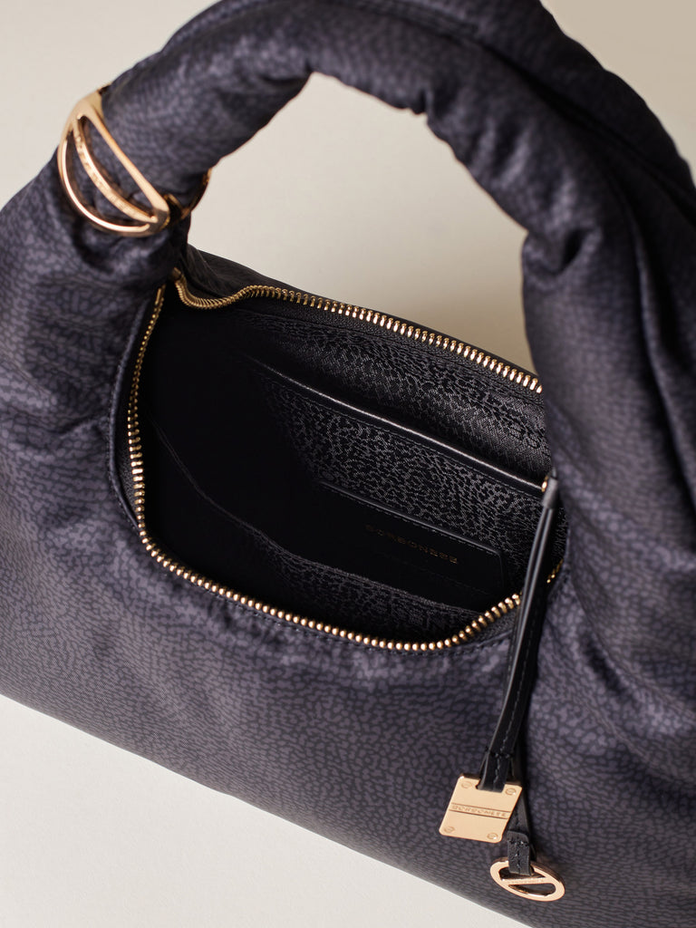 Borsa a spalla di tessuto riciclato OP - TWINNIE BORSA HOBO SMALL - Borbonese