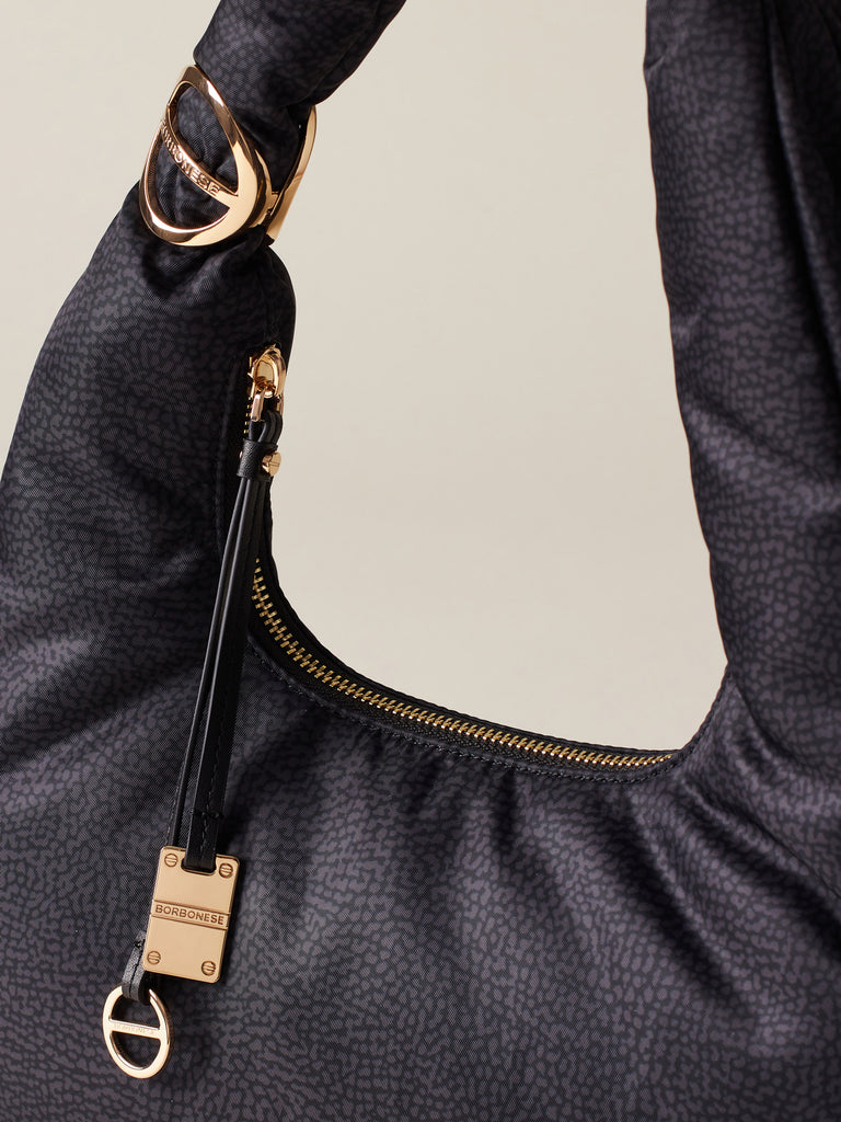 Borsa a spalla di tessuto riciclato OP - TWINNIE BORSA HOBO SMALL - Borbonese