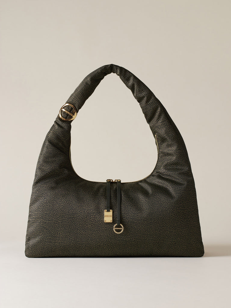 Borsa a spalla di tessuto riciclato OP - TWINNIE BORSA HOBO LARGE - Borbonese