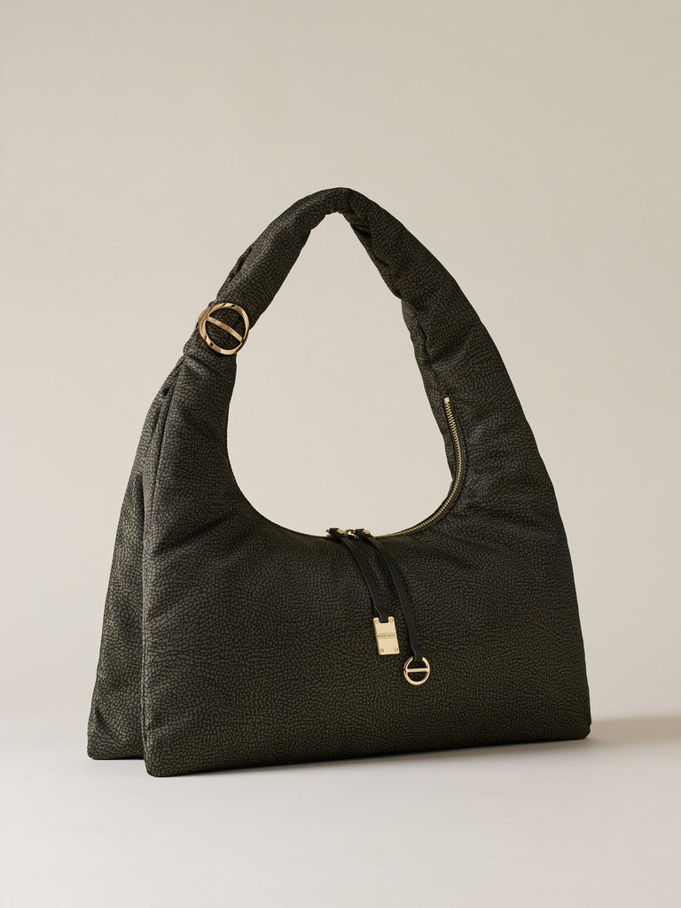 Borsa a spalla di tessuto riciclato OP - TWINNIE BORSA HOBO LARGE - Borbonese