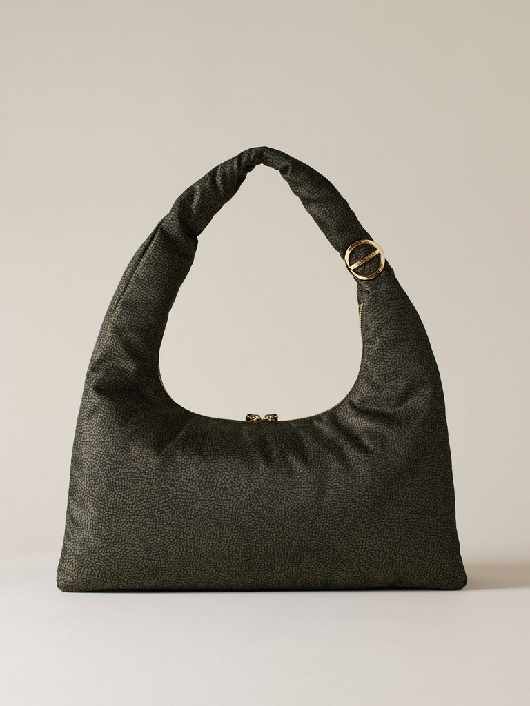 Borsa a spalla di tessuto riciclato OP - TWINNIE BORSA HOBO LARGE - Borbonese