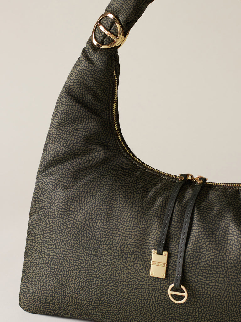 Borsa a spalla di tessuto riciclato OP - TWINNIE BORSA HOBO LARGE - Borbonese