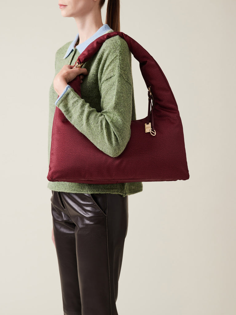 Borsa a spalla di tessuto riciclato OP - TWINNIE BORSA HOBO LARGE - Borbonese