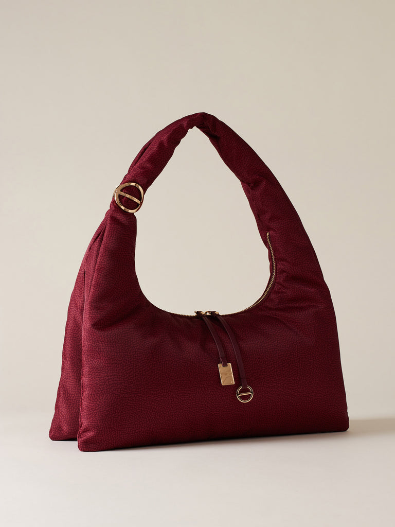 Borsa a spalla di tessuto riciclato OP - TWINNIE BORSA HOBO LARGE - Borbonese