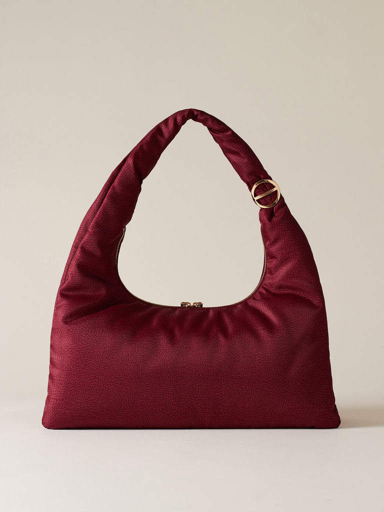Borsa a spalla di tessuto riciclato OP - TWINNIE BORSA HOBO LARGE - Borbonese